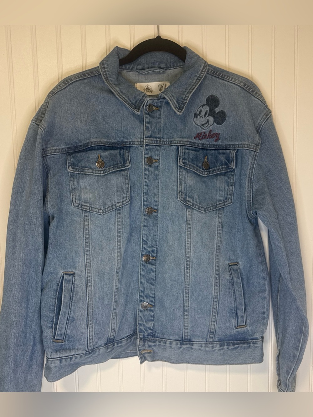 Disney Parks Mickey Mouse Denim Jean Jacket THE ONE AND ONLY Size Medium